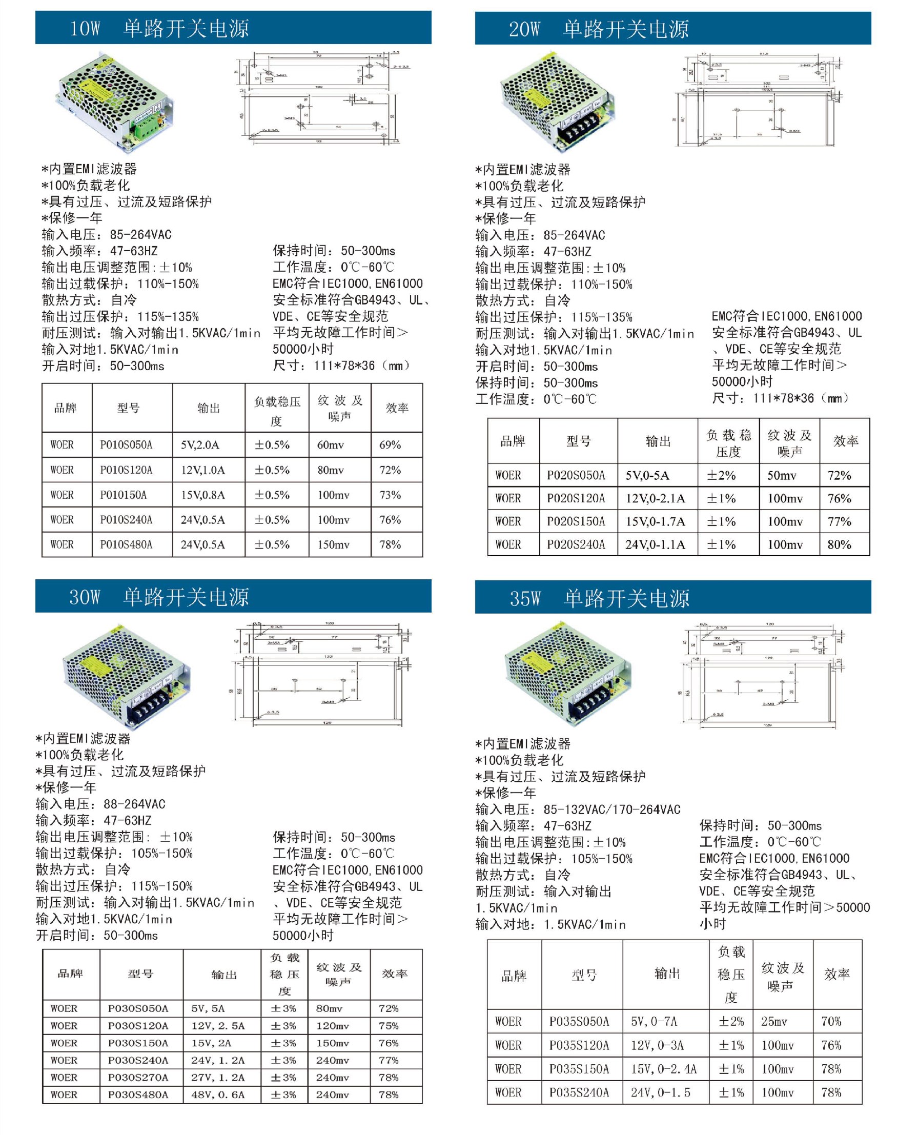 10W-35W单路开关电源